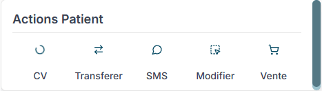 Bouton CV du bloc Actions Patient