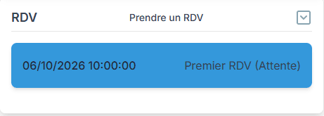 Bloc RDV de la fiche patient
