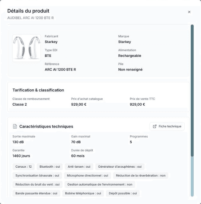 Détails d'un produit du catalogue