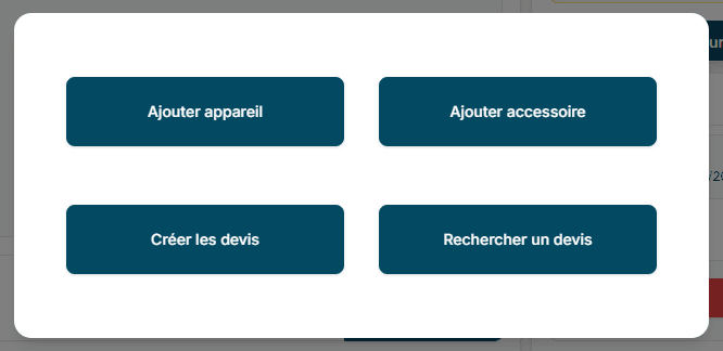 Choix d'action du bloc Appareils