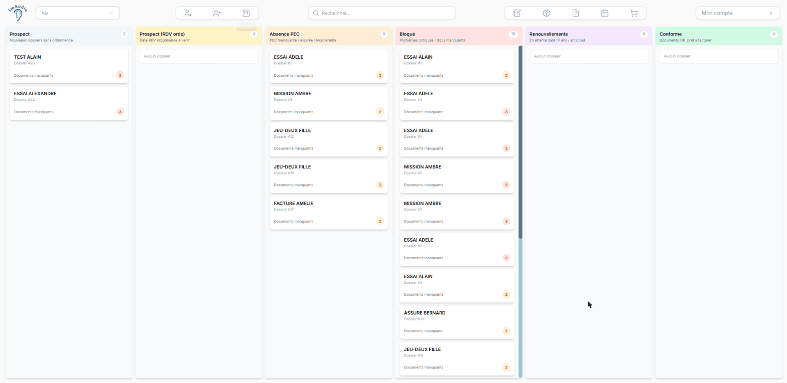 Écran Kanban