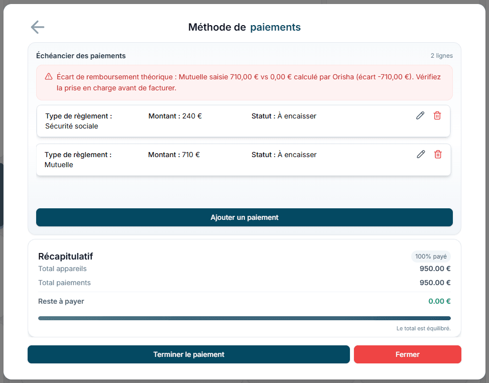 Méthode de paiements