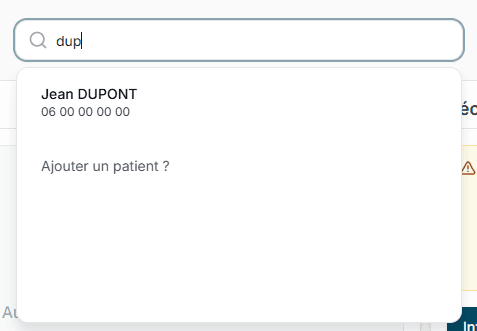 Recherche d'un patient